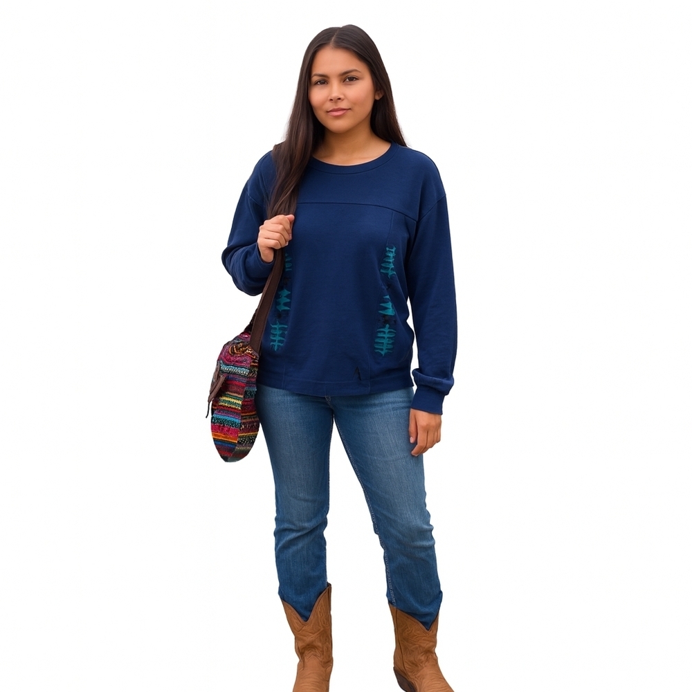 Pendleton Organic Cotton Aztec Crewneck Outdoor Camp Fall Cozy Sweater Women's